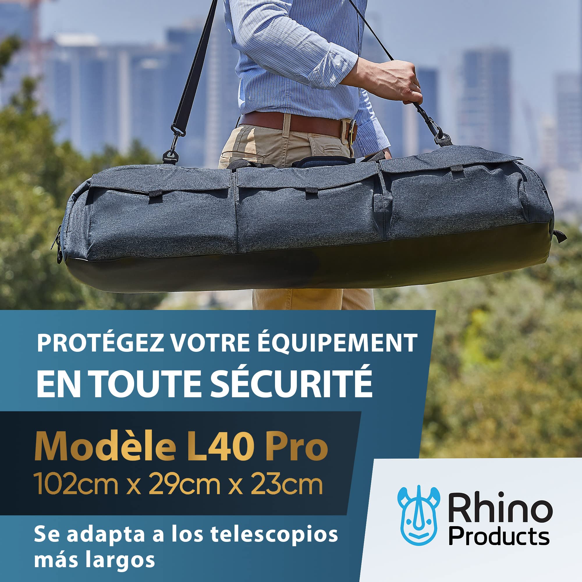 Sac télescope Polyvalent – Sac Transport rembourré, bandoulière réglable & Rangement – Hydrofuge – Compatible avec Les télescopes Celestron (101,6x29,2x22,9 cm)