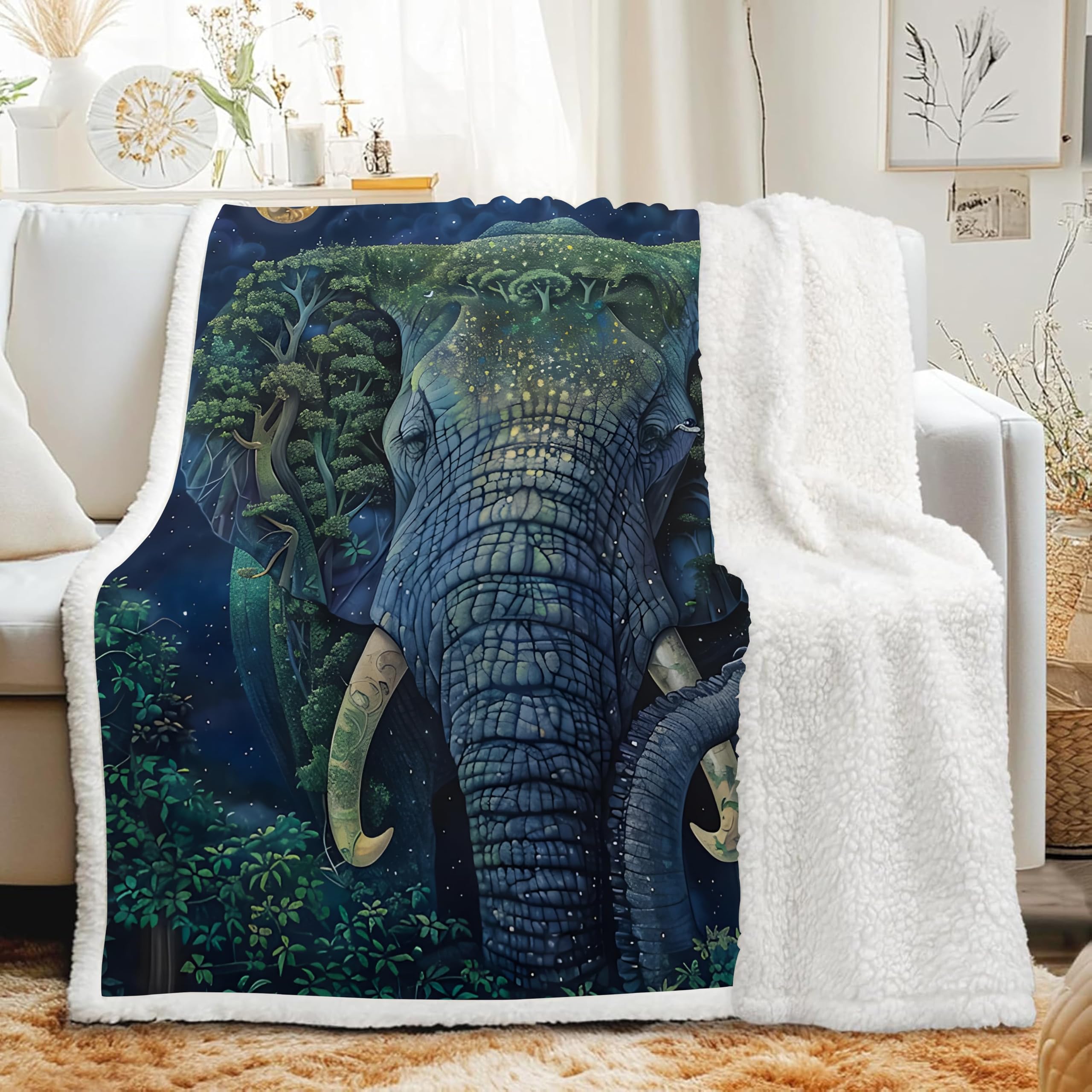 Couverture Sherpa éléphant douillette pour des nuits paisibles et un hiver plein de tendresse