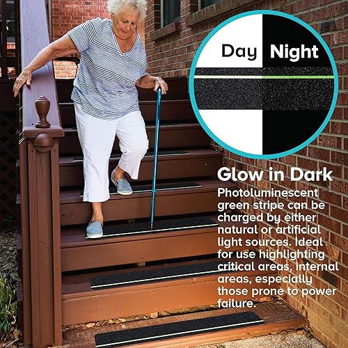 Miniatura 151 de Cinta de tracción antideslizante, 12 pulgadas x 30 pies, mejor agarre, fricción, adhesivo abrasivo para escaleras, peldaños en pisadas, interiores