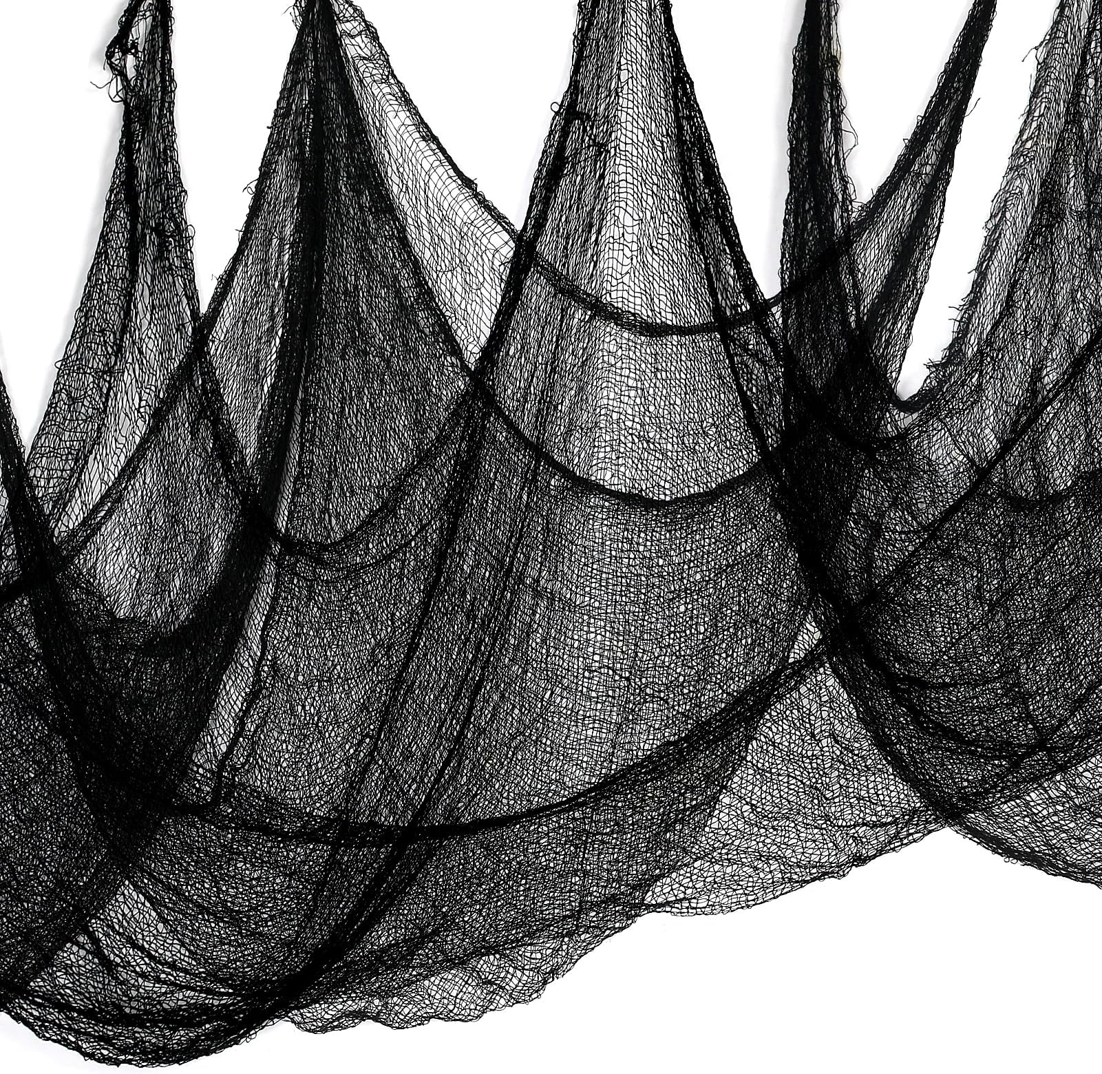 Nirohee 315 x 85 Halloween Black Creepy Cloth,Spooky Fabric Cloth Halloween Decorations Outdoor,Scary Creepy Gauze Black Cloths Party Decor Props for Witch Room,Haunted House,Garden