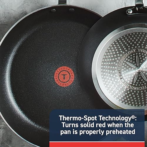 Miniatura 3 de T-fal E93808 Sartén antiadherente profesional Utensilios de cocina antiadherentes Sartén de 125 pulgadas Indicador de calor termo-spot Negro