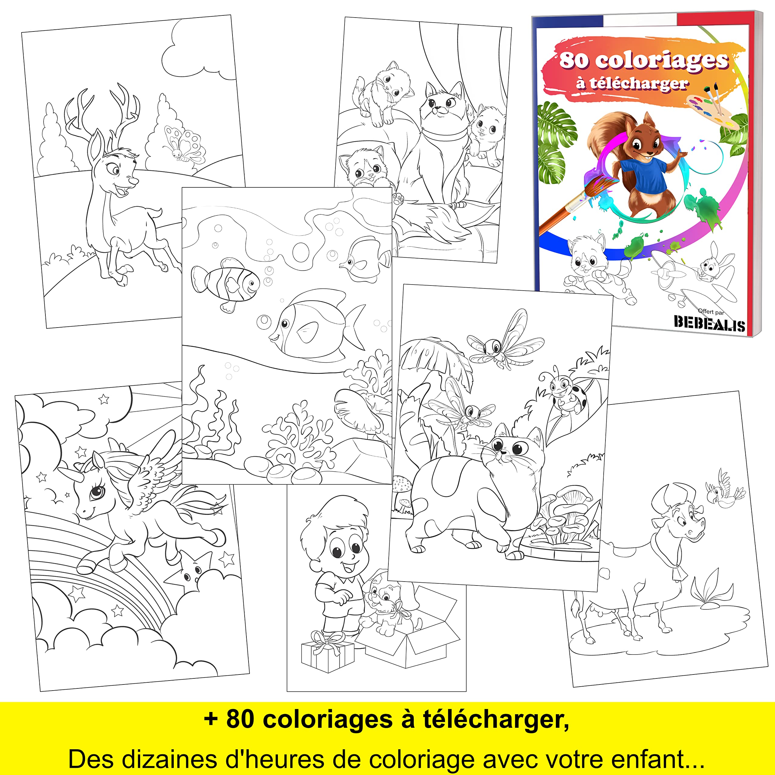 Mouche Bebe | Seringue Nasale Bébé [Normes NF] + Embouts Seringues Silicone + 1 Pointe Pipette Serum Physiologique | Trousse Soin Irrigateur Nez Enfant et Nourrisson (Pack x4 + 80 Coloriages)