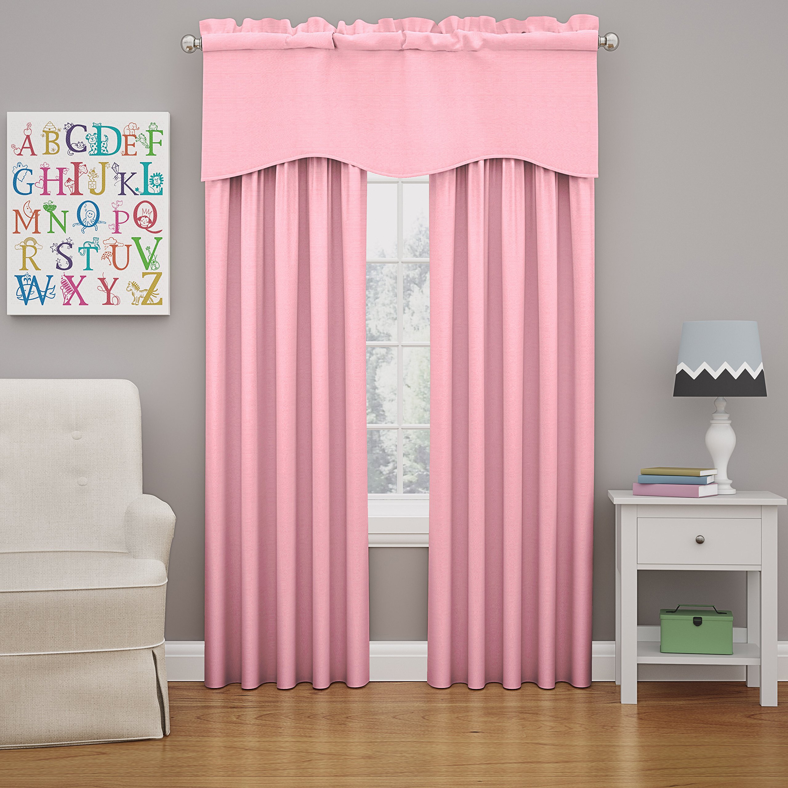 ECLIPSE Modern Scalloped Valance Rod Pocket Window Curtain for Kitchen or Bathroom Polyester, Bouqet, 42" W x 18" L (Pack of 1) - Image 2