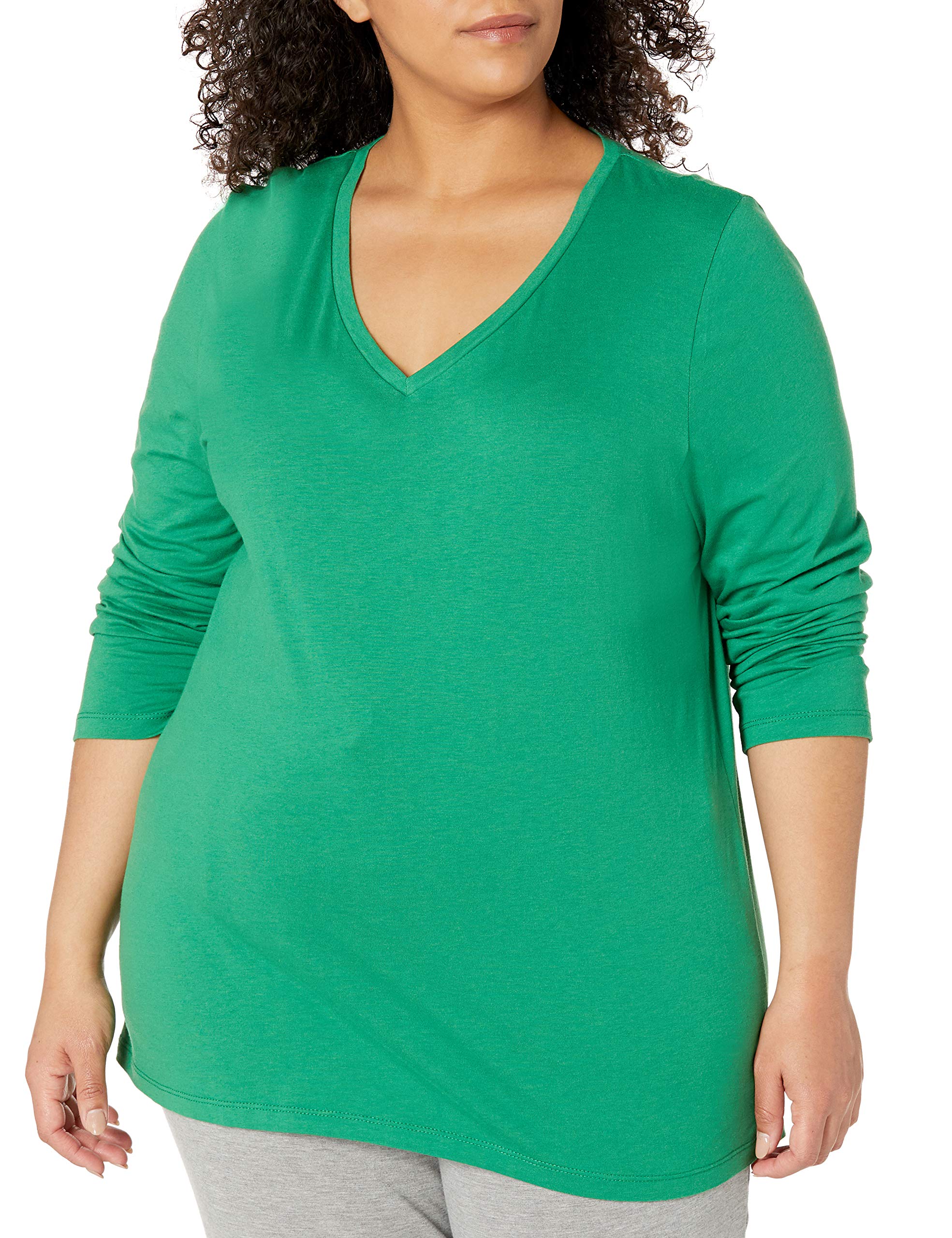 Women's Plus Long Sleeve V-Neck Sleep Tee