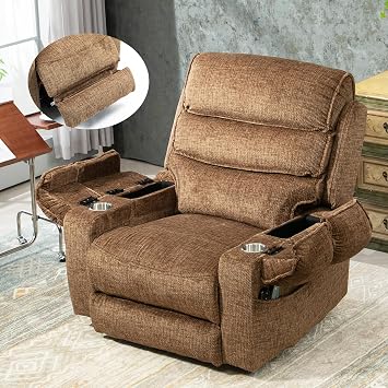 27 Extra Wide Power Lift Recliner Chair with Heat and Massage for Elderly & Big Tall, Oversized Overstuffed Lazy Boy Electric Recliners with Extended Footrest Arm Storage Cup Holders