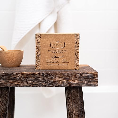 Miniatura 8 de Bleeker and Rowe - Púas de hilo dental biodegradables envueltas individualmente, paquete de 150 hilos dentales ecológicos (hilo dental)