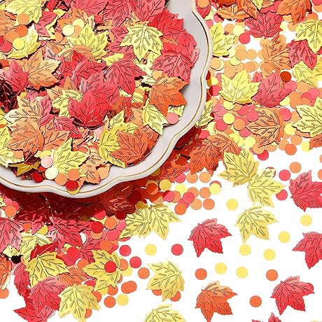 Autumn Shimmering Leaf Sequins for Festive Flair