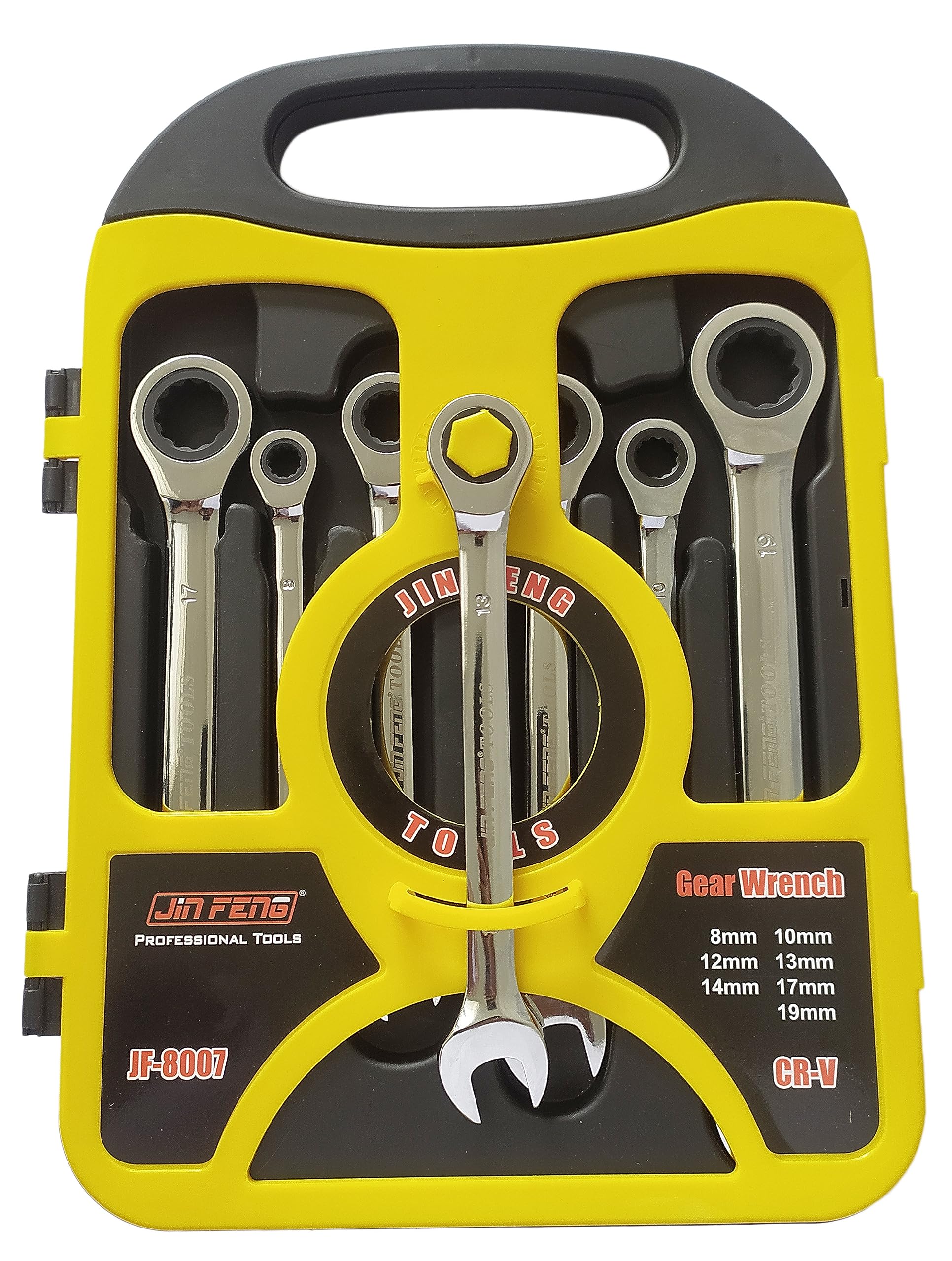 Inditrust 7PC Mirror doal Uses Ratchet wrench set (8.10.12.13.14.17.19) mm Ratchet Spanner Combination Wrench Set Of Keys Gear Ring Handle Chrome Vanadium Double Sided Combination Wrench 1