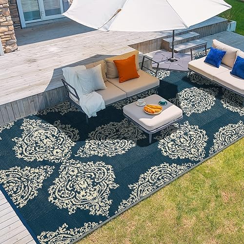 wikiwiki - Tapete reversible e impermeables para exteriores e interiores, de plástico tejido para patio, terraza, balcón, piscina, casa rodante,