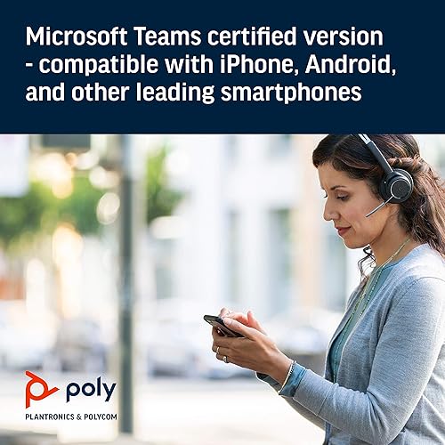 Miniatura 4 de Plantronics - Voyager Focus UC (Poly) - Auriculares Bluetooth de doble oreja (estéreo) con micrófono Boom - Compatible con USB-A con PC y/o Mac -