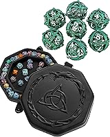 Vista 1 de Bandeja de dados de nudo celta prémium y dados orbe huecos verdes