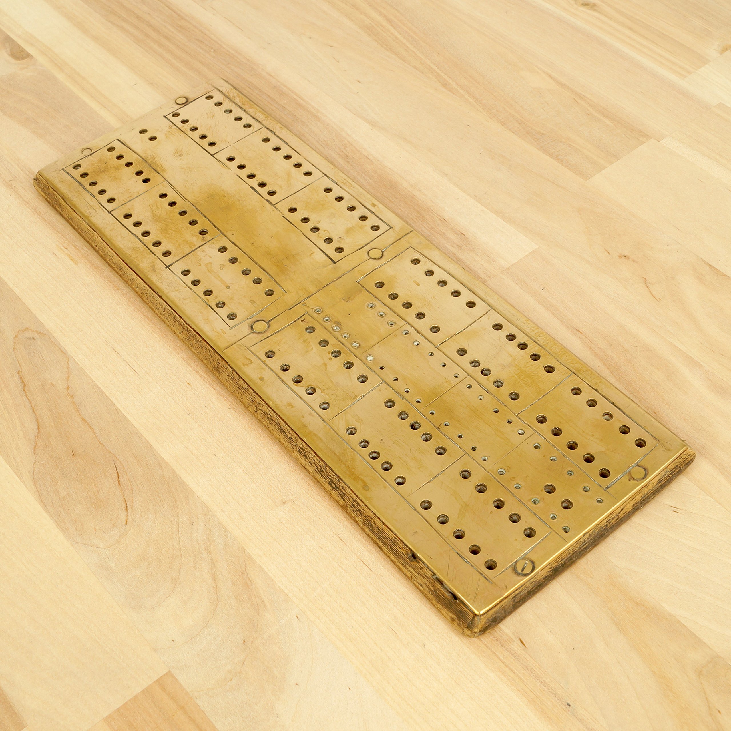 antique Victorian brass cribbage board agrohort.ipb.ac.id