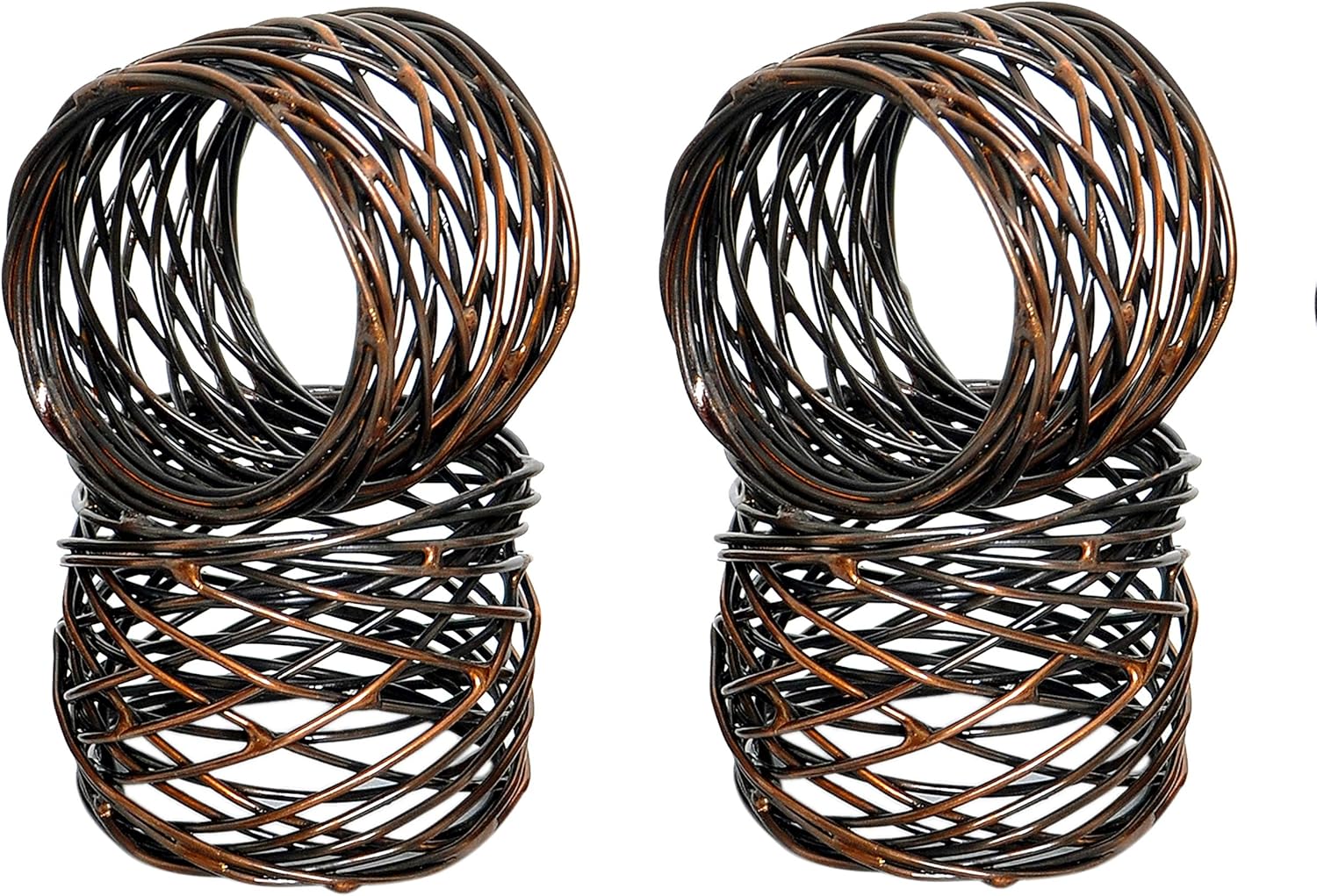 Handmade Round Mesh Napkin Rings Holder for Dinning Table Parties Everyday,Wedding shower, Baby shower, birthday party ,new years, Thanksgiving, and Family Gathering Napkin Ring, Set of 12 Bronze : Home & Kitchen