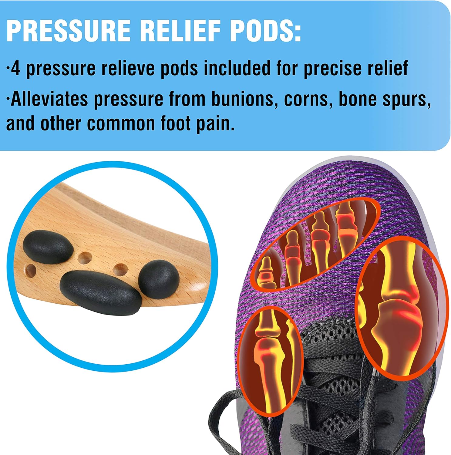 Plixio Shoe Stretcher Women and Men's Shoe Widener - Wooden Expander for Wide Feet, Bunions or Calluses (2 Pack) - Image 4