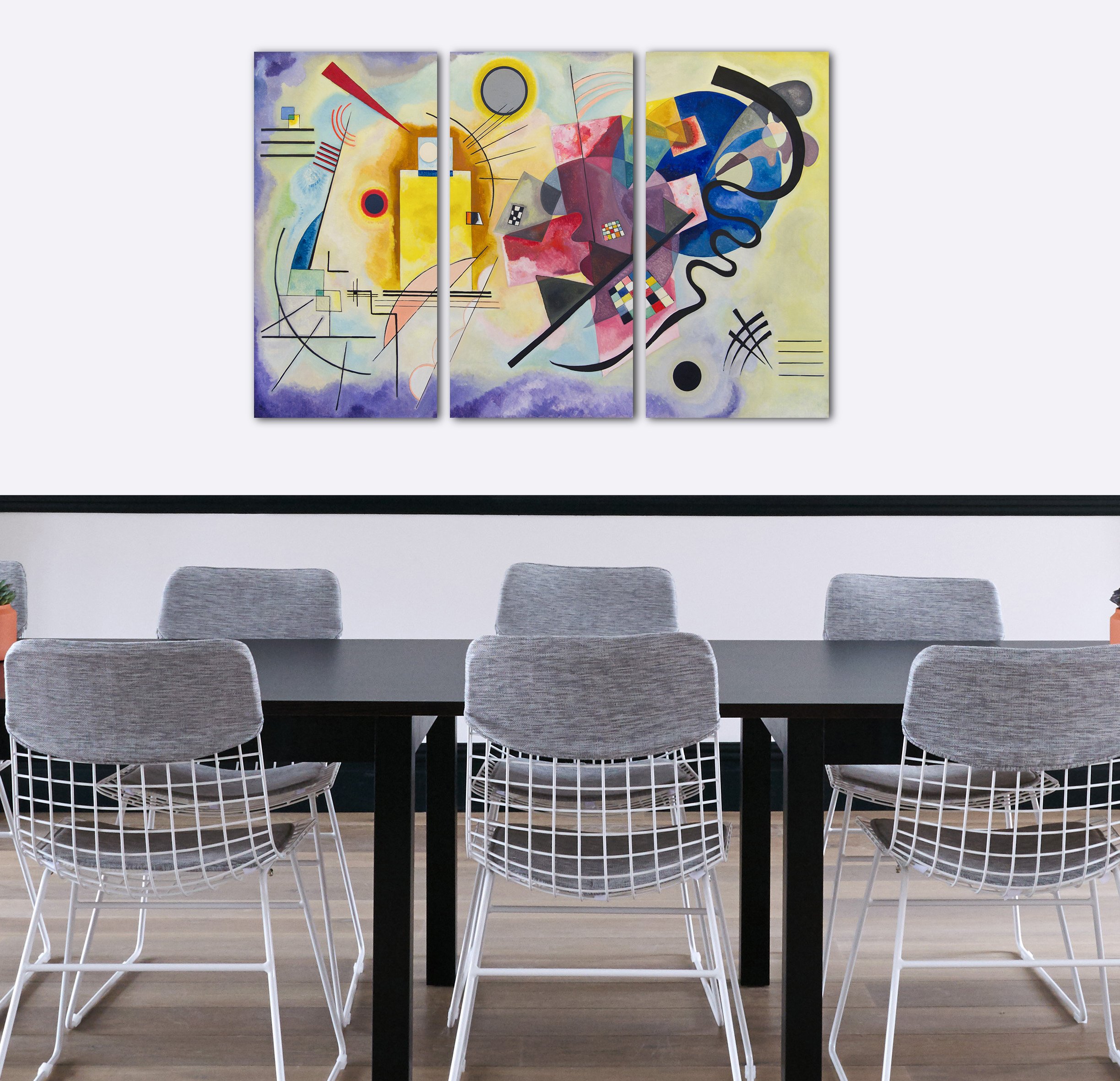 Printed Paintings Leinwand 3-teilig(120x80cm): Wassily Kandinsky - Gelb-Rot-Blau (1925)