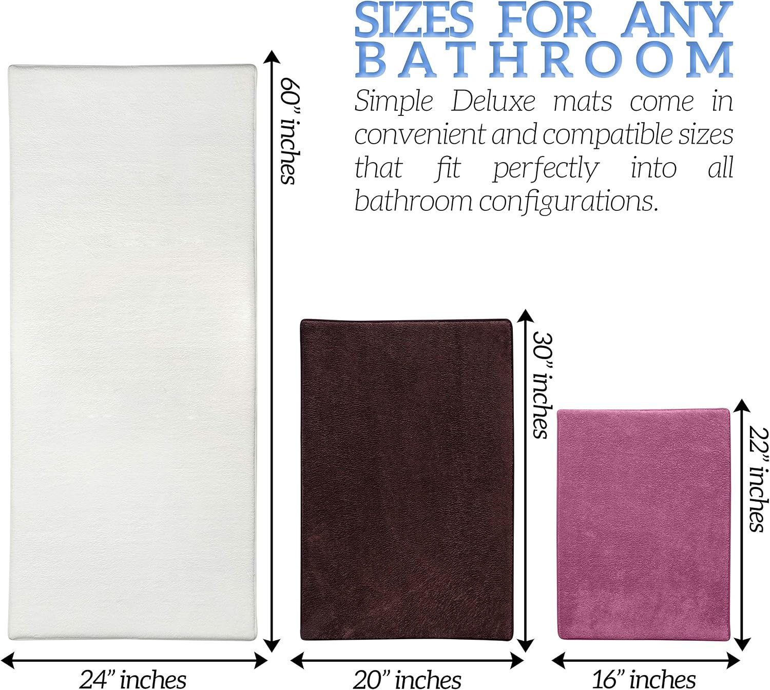 Simple Deluxe Beige Bath or Kitchen Mat, Memory Foam Rug, Non Slip Backing, Washable, Absorbent Alfombras para Baños