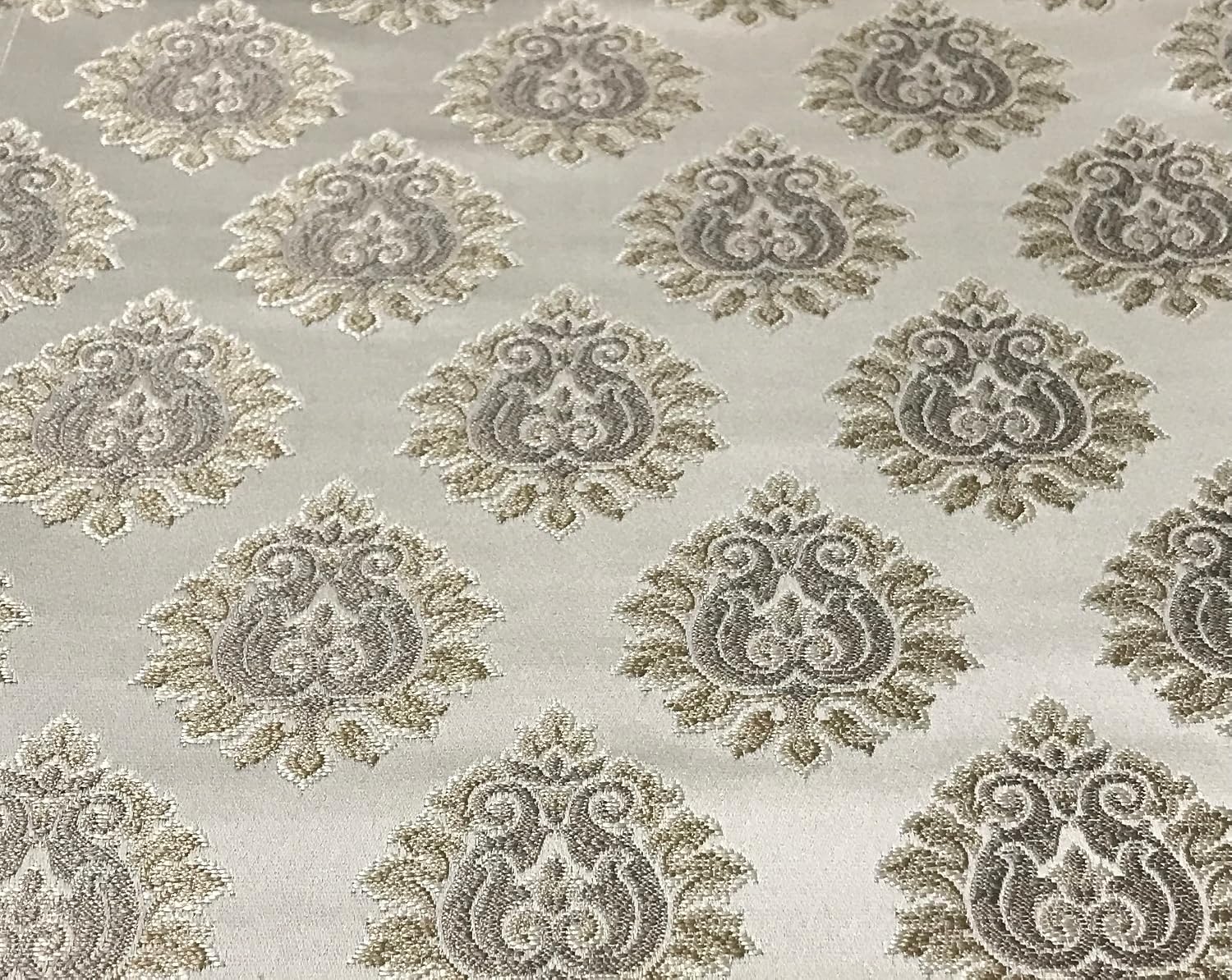Luxurious Premium Jacquard Damask Motif Design Furnishing Fabric for Upholstery, Window Treatments, Craft - Victorian Renaissance Rococo - 54" Width - Fabric by The Yard (Gold)