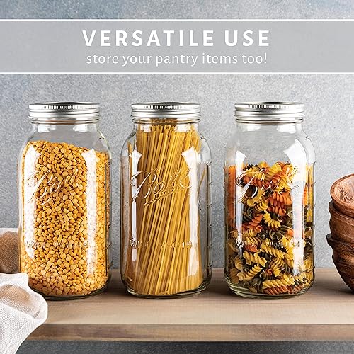 Miniatura 7 de kitchentoolz Tarros de masa madre de boca ancha de medio galón – Tarros de vidrio de 64 onzas con tapas herméticas – Perfecto para fermentar,