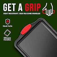 Vista 4 de 2 piezas de juego de utensilios para hornear de acero al carbono antiadherente - Bandejas de cocina y horneado de calidad profesional - Libres