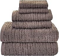 SKL Home CloudSoft 6-Piece Towel Set 100% Cotton 600 GSM Ultra Plush Absorbent Mink Brown Bath Towels
