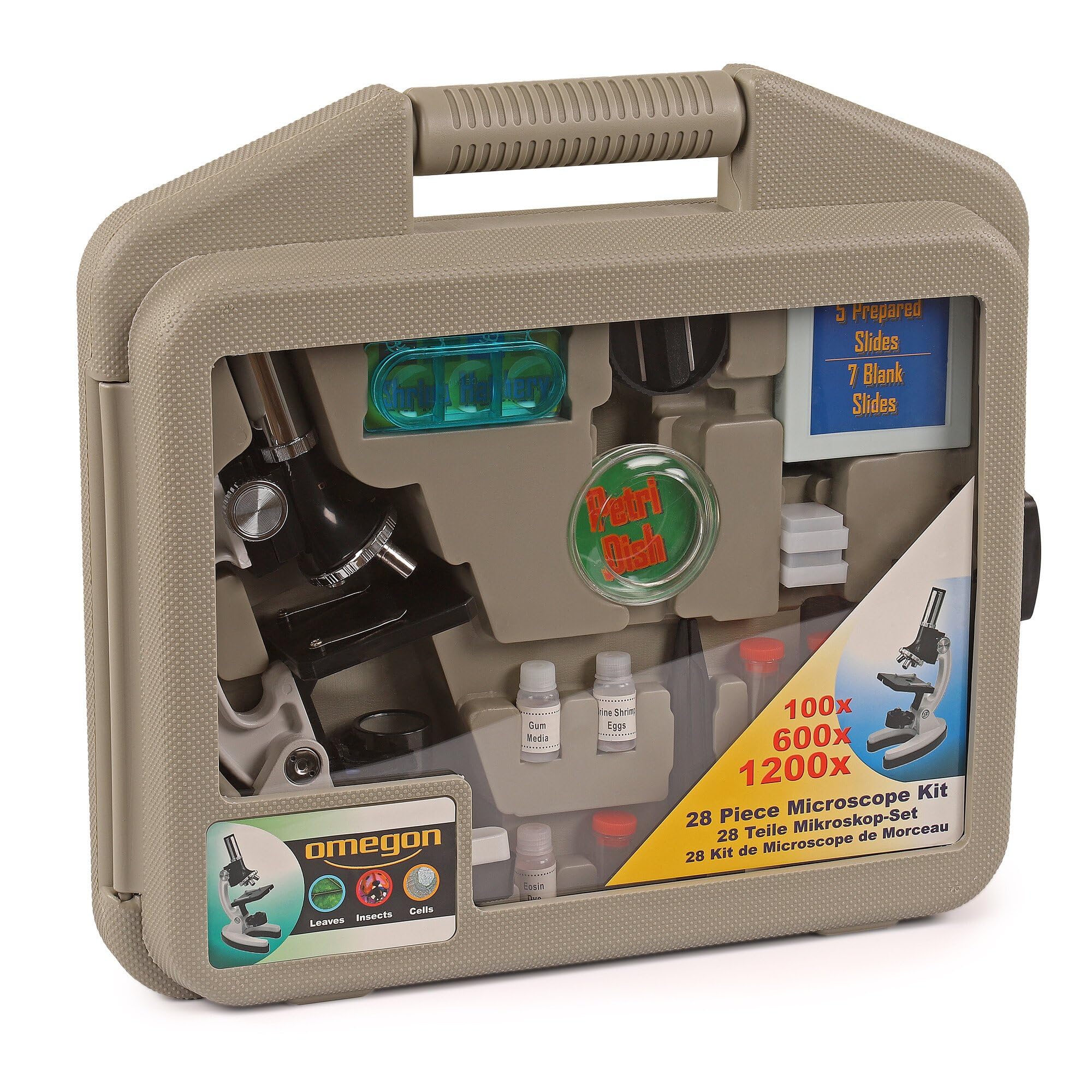 Omegon Microscopio MonoView, Juego de microscopía,1200x