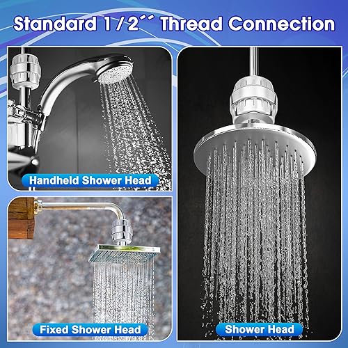 Vista 5 de 2 filtros de ducha con paquete de 4 filtros de ducha de 20 etapas, suavizante de agua resistente para eliminar el cloro, fluoruro, metales pesados