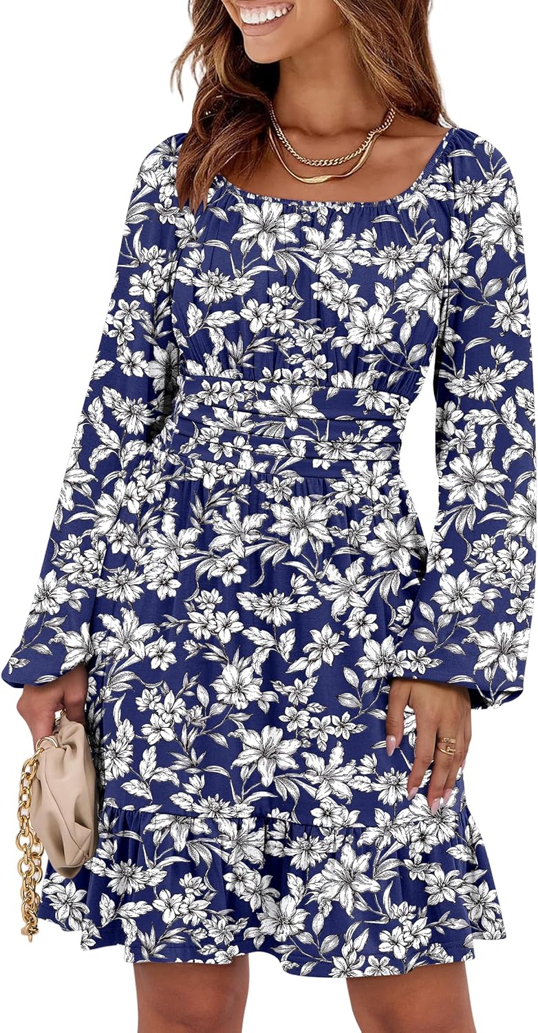 Navy White Floral