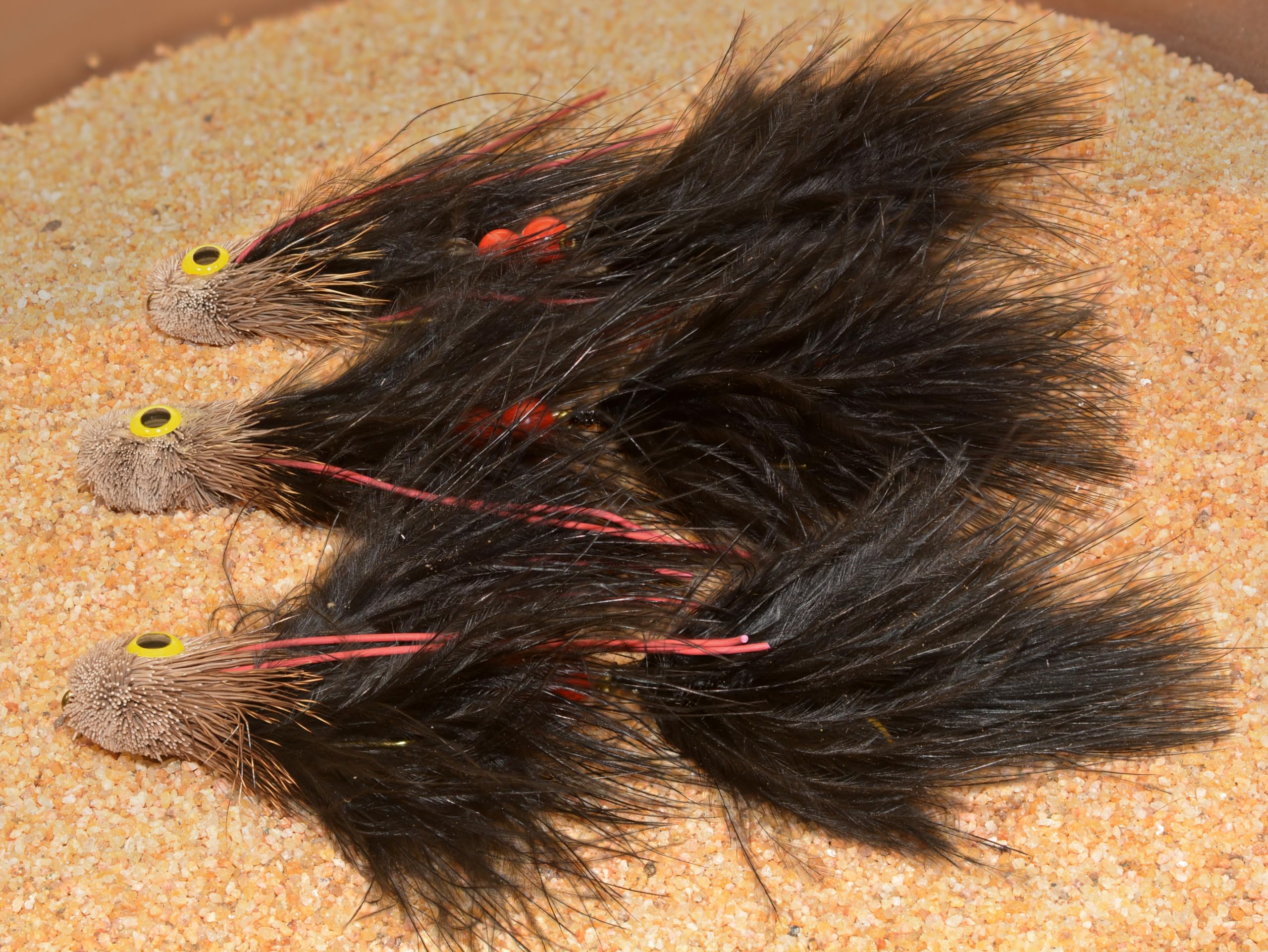 3ct Sex Dungeon Black Dual Hook Streamer Fly - 3 Pack - Size #2