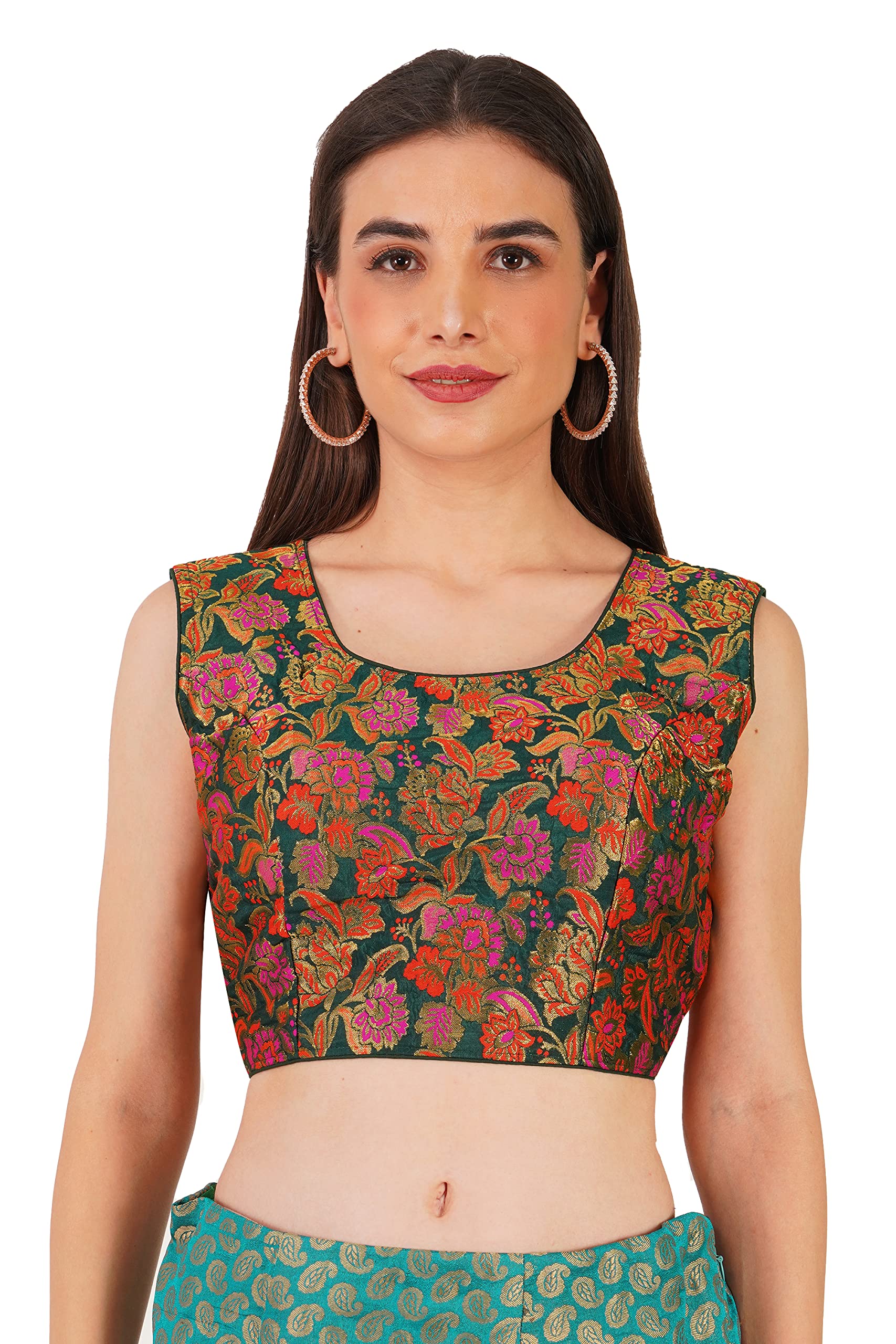 Bottle Green with Multi Color