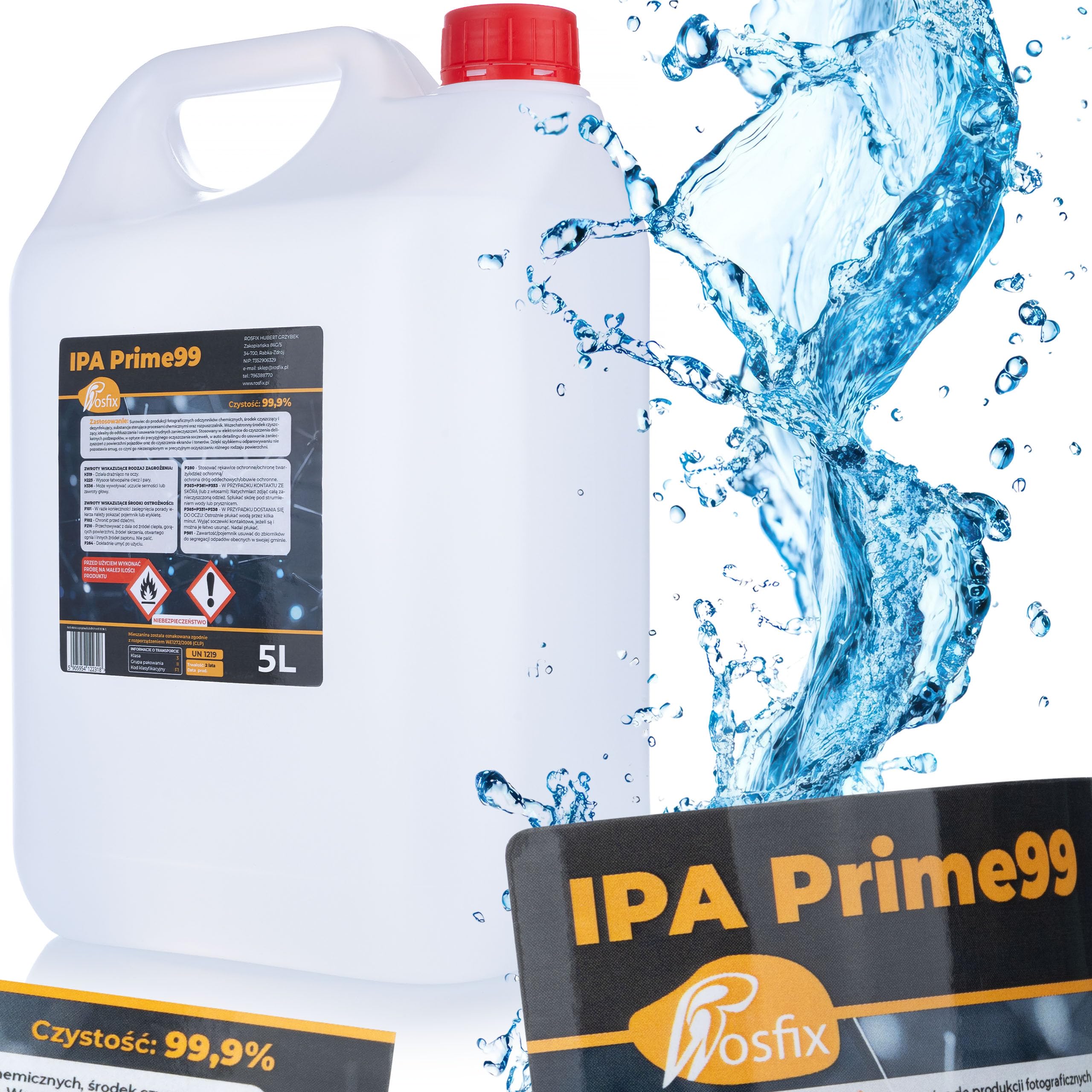 Rosfix IPA Prime99 Alcol Isopropilico 99,9% 5L – Alta Purezza, Evaporazione Rapida, Incolore | Pulizia, Sgrassaggio, Disinfezione | Uso Professionale | Solvente Tecnico