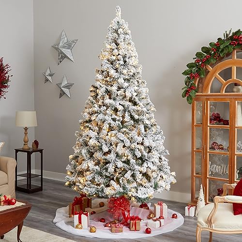 Miniatura 7 de Nearly Natural Árbol de Navidad artificial de abeto de Virginia Occidental de 10 pies con 800 luces LED transparentes y 1680 puntas