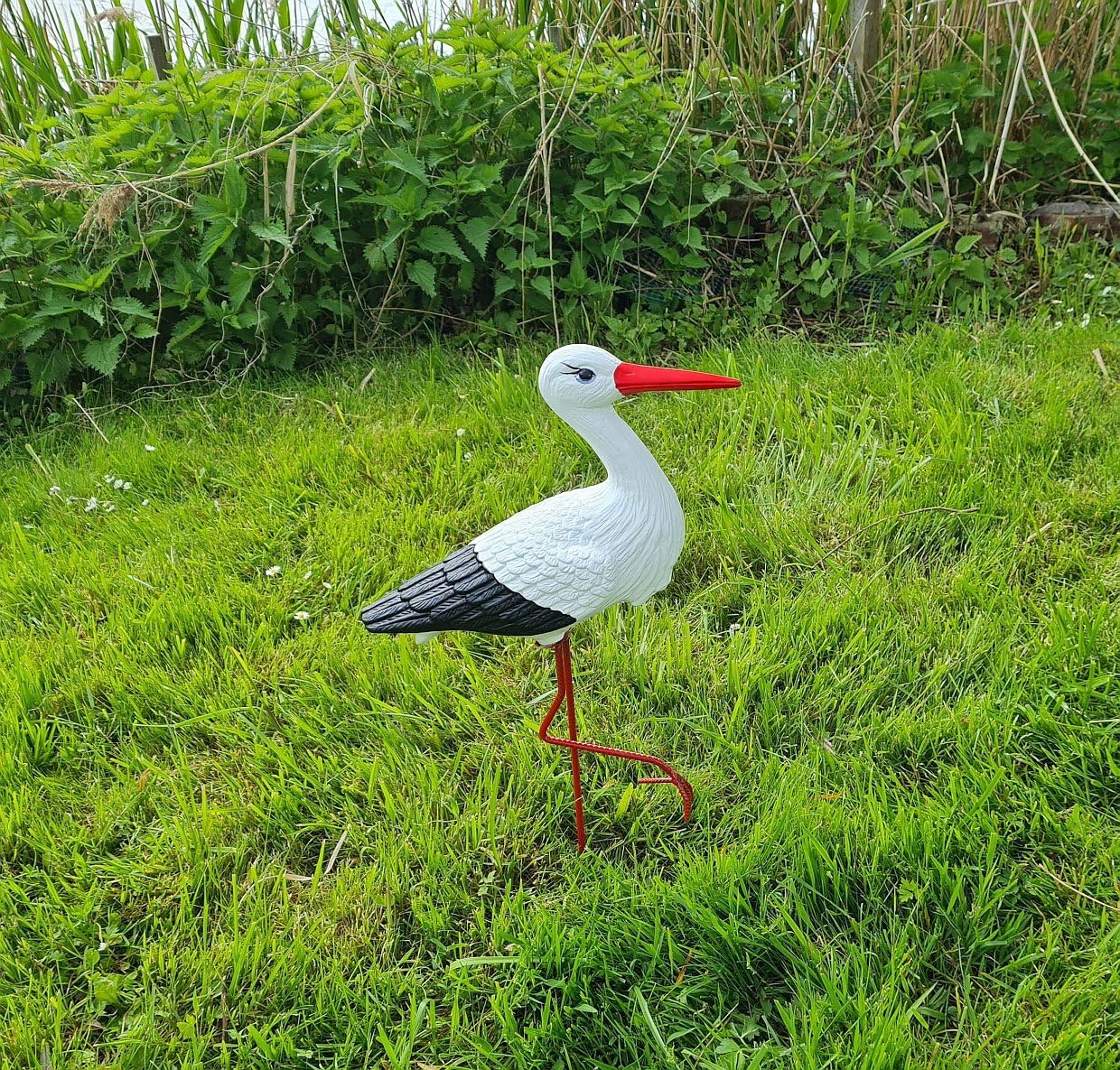 Jardín Figura Familia de cigüeñas 5 Cigüeña Blanco de plástico decoración