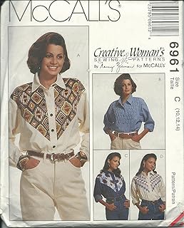 McCall's 6961C Sewing Pattern Misses Creative Woman's Shirt Size 10-14 - Buy now