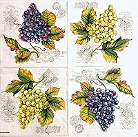 Vista 4 de Servilletas de uva morada de 13 x 13 pulgadas, servilletas de papel para almuerzo, cócteles, servilletas de papel decorativas para postres