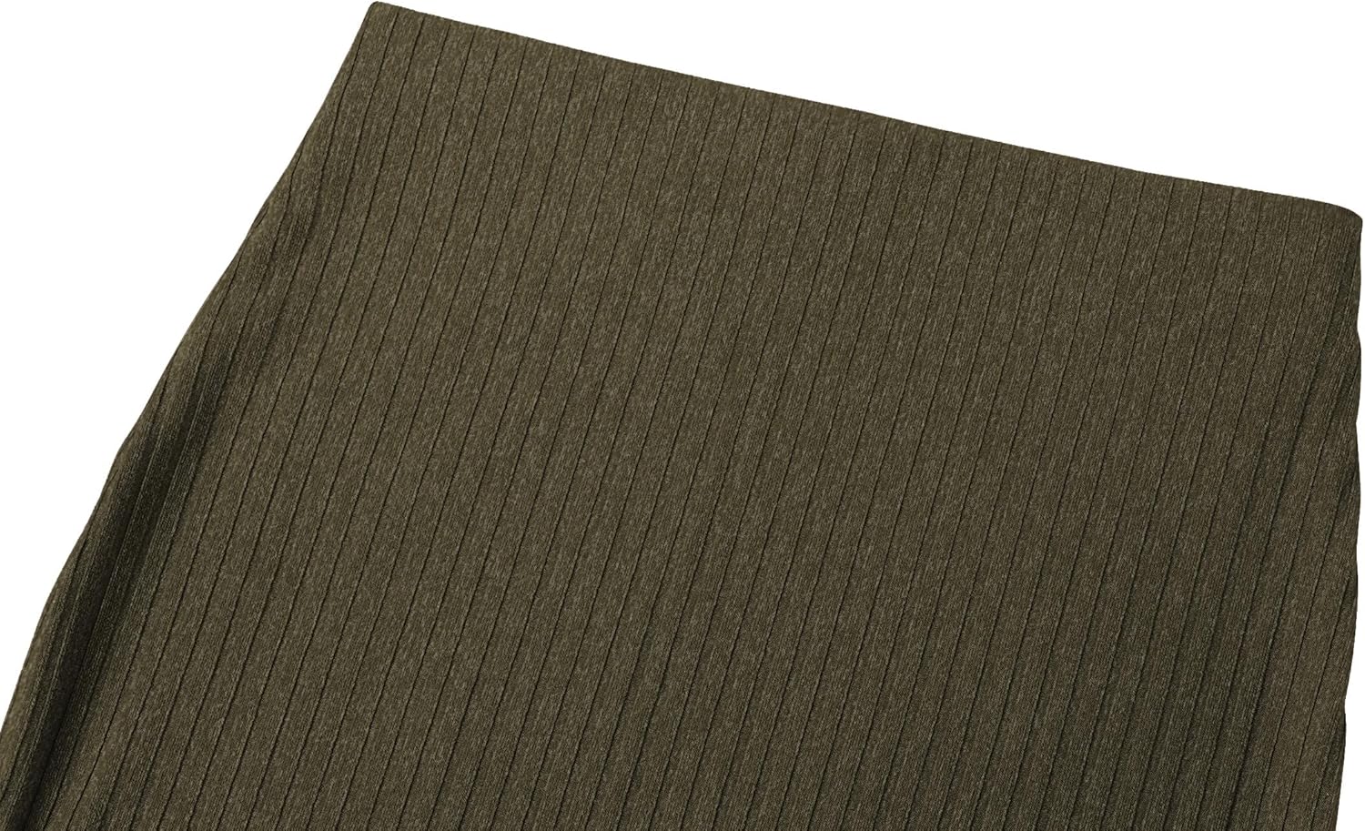 Urban CoCo Women's High Waist Stretch Ribbed Knit Pencil Skirt Midi Length with Side Slit Office Work Bodycon Style - Image 5