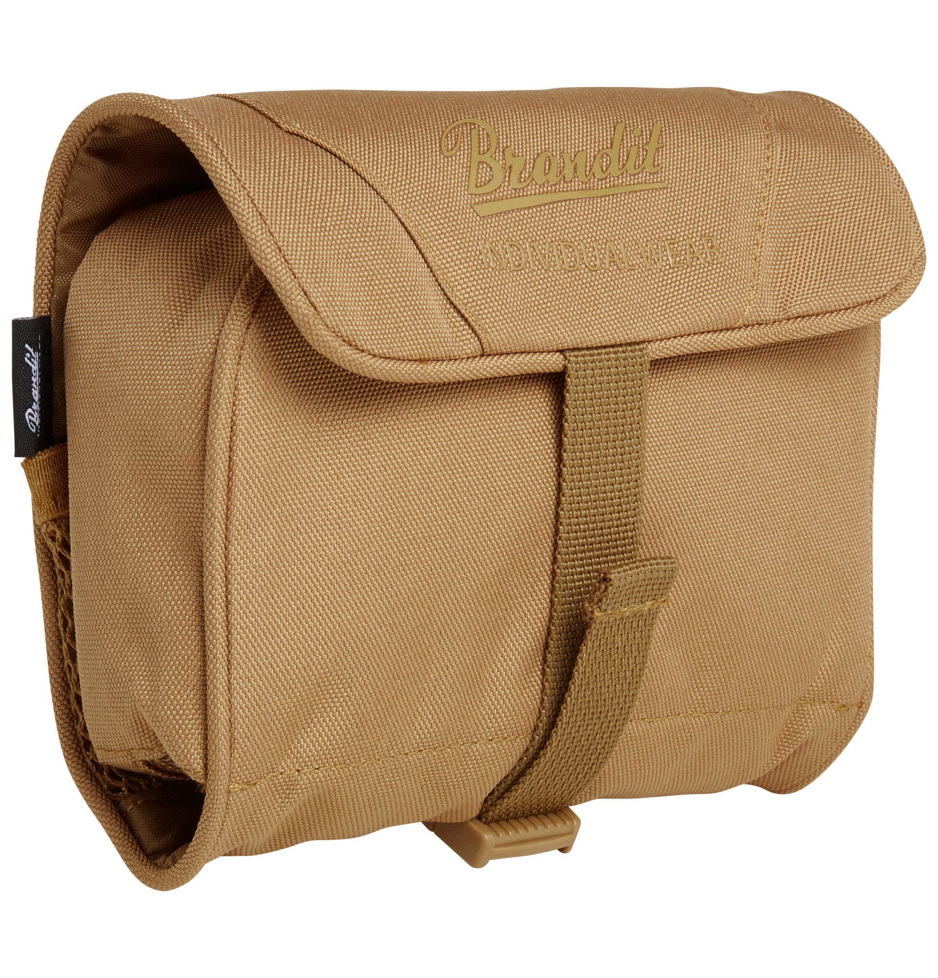 Brandit Toiletry Bag Medium and Large Toiletry Bag with Mirror for Outdoor Use, Camel, Medium, M, Classic - Outdoor