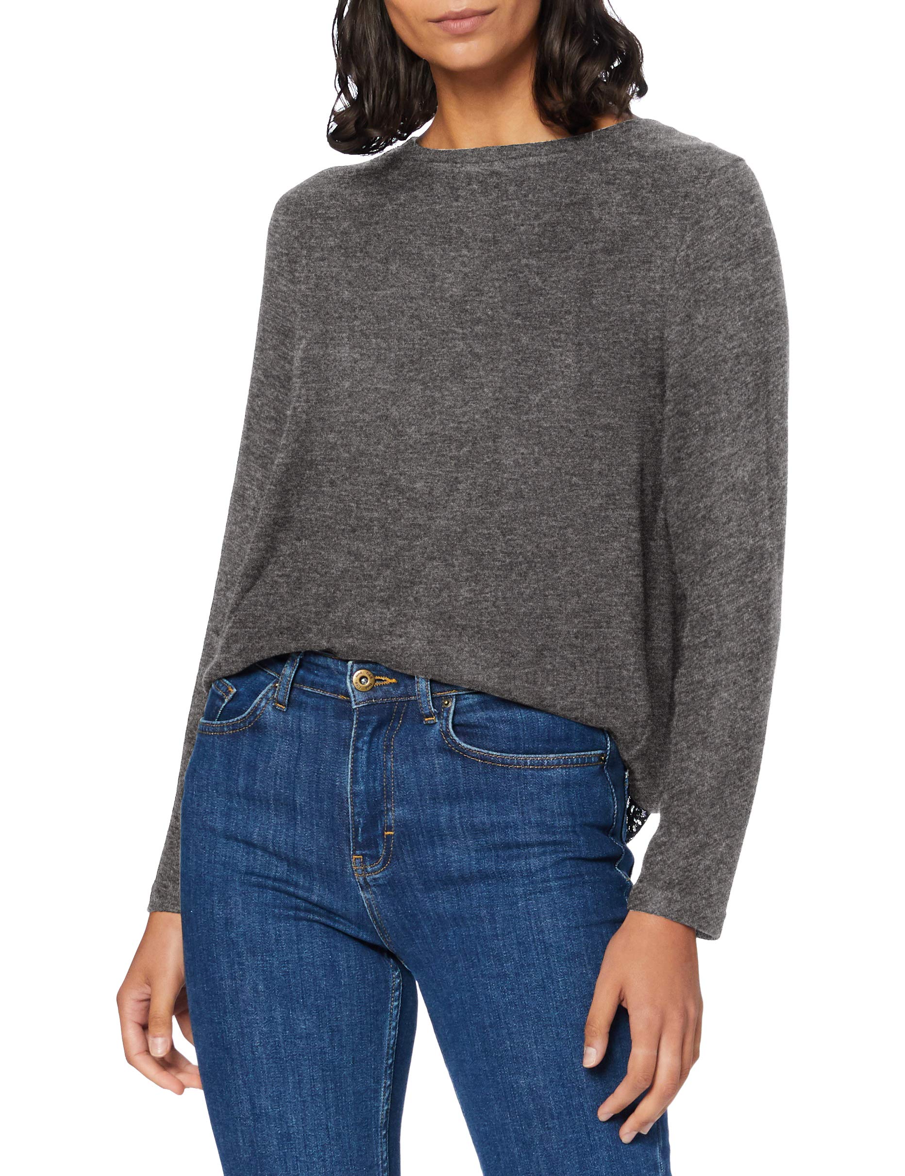 ONLY Women's Onlmayea Life L/S Lace Pullover Cc KNT Sweater, Medium Grey Melange, S