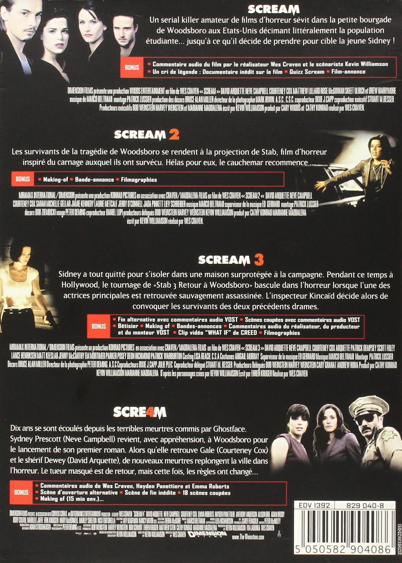 COFFRET SCREAM 1-4 2012 DVD VTE