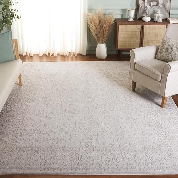 Raised Pattern Cream and Ivory Rug