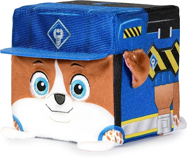 Rubble & Crew Stuffed Animals, Wheeler, 4-Inch Cube-Shaped Plush Toy for Kids Ages 3 and Up