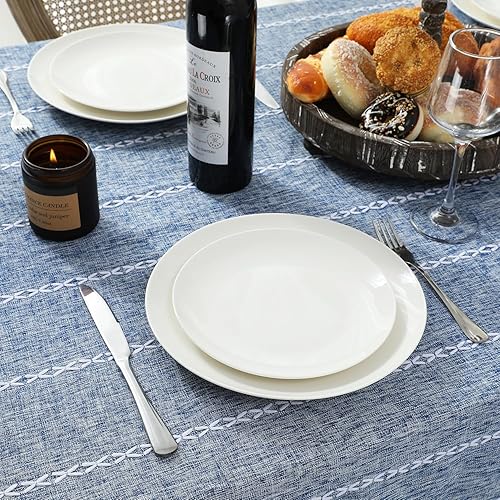 Miniatura 5 de Chassic - Mantel de lino con estilo rústico de granja de 60 x 84 pulgadas, mantel resistente a las arrugas y lavable para mesas de comedor