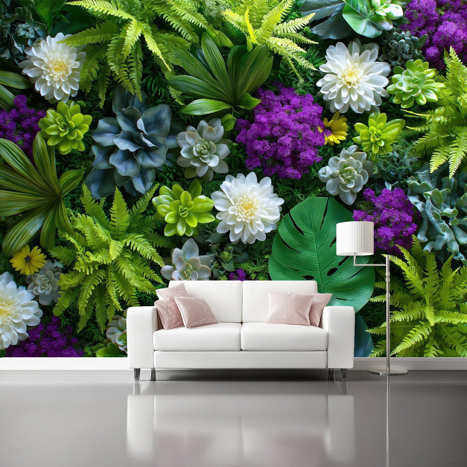 Fototapeta, roślina, 350 x 256 cm, mural ścienny, dekoracja, wysokiej jakości, flizelina, sztuka, nadruk, tapeta do salonu, dekoracji wnętrz, sypialni, kuchni, tapeta, zielona, mięsista monstera