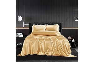 Premium 4-Piece Gold Satin Sheet Set