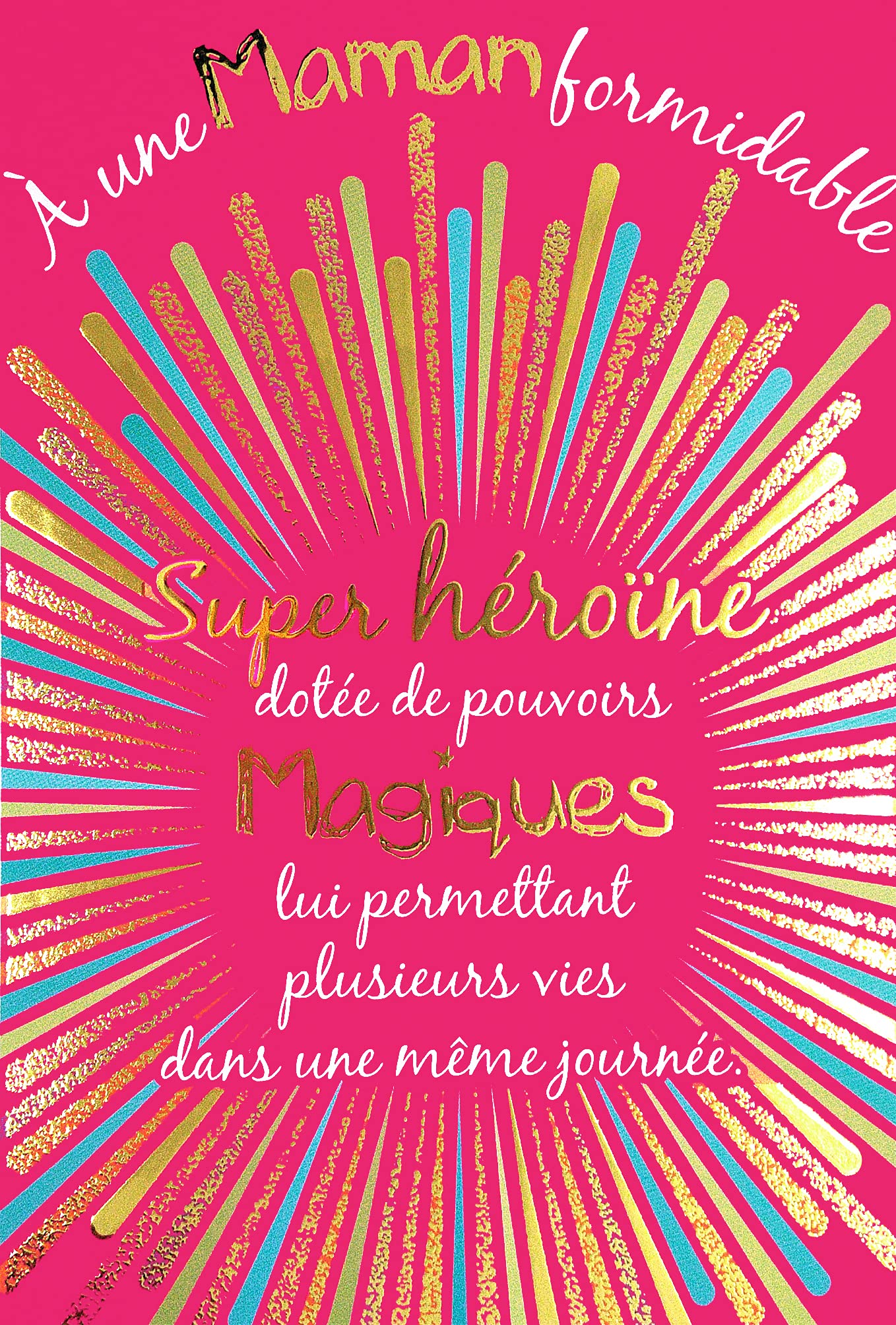 Afie 69-7094 Formable Mum Card Super Heroine Magic Powers in Gold Shiny with Envelope, Closed Size 115 x 170 mm - Image 2