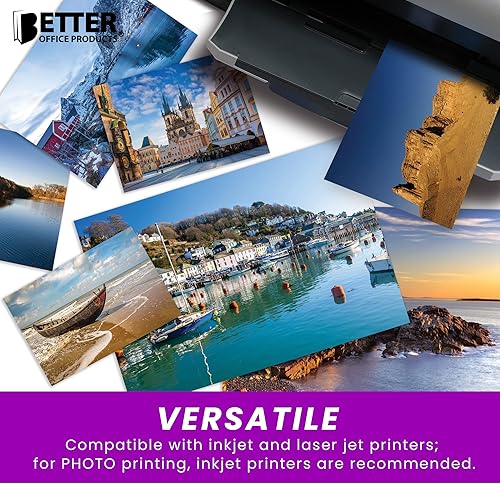 Miniatura 6 de Better Office Products, paquete variado de 200 hojas en total (120 unidades, 4 x 6 pulgadas, 40 unidades, 5 x 7 pulgadas, 40 unidades, 8.5 x 11
