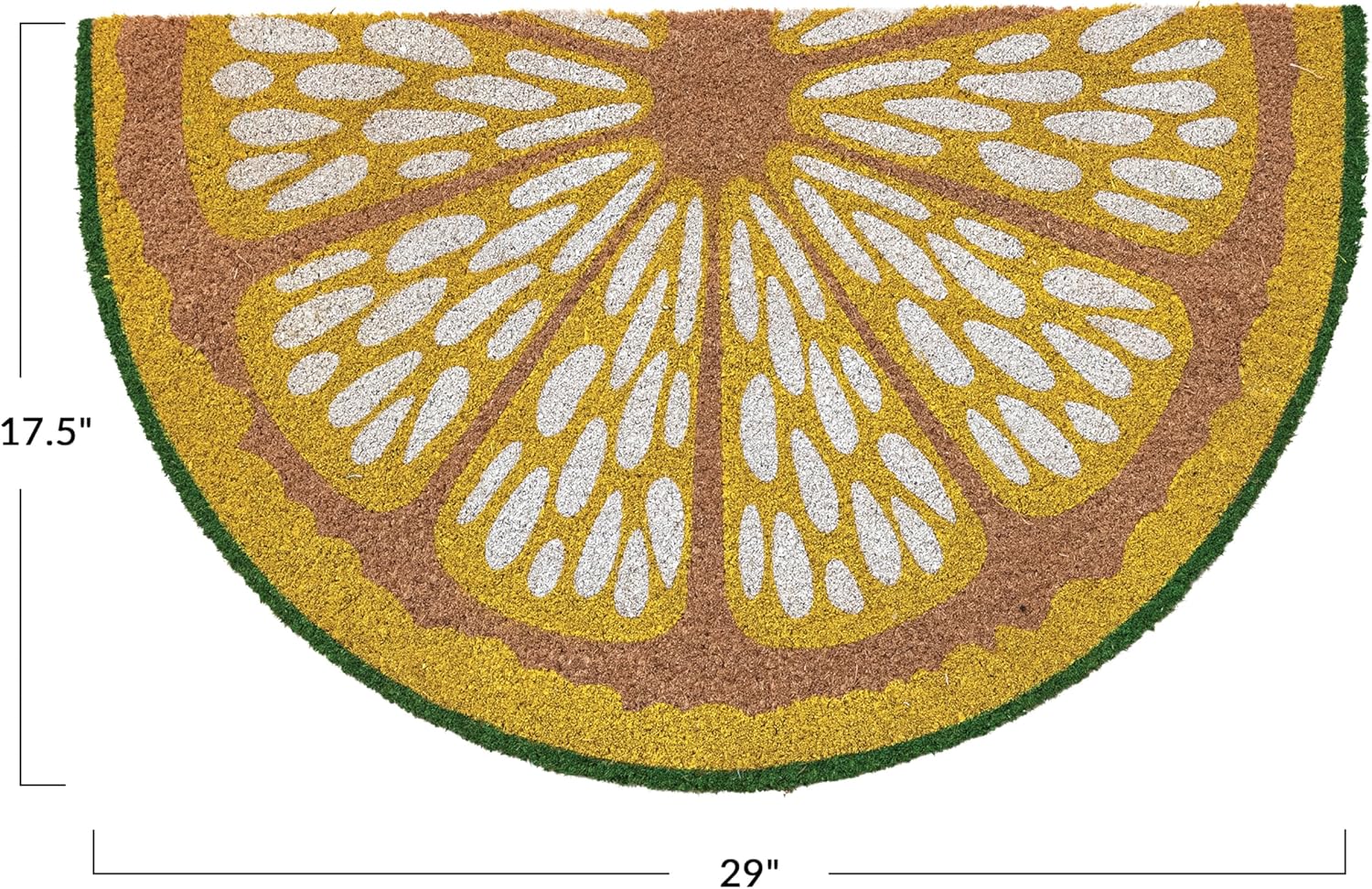 Creative Co-Op Natural Coir Lemon Slice Shaped Doormat, Multicolor