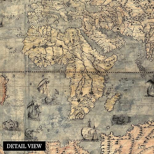 Miniatura 2 de HISTORIX Póster vintage de mapa del mundo 1565  Póster vintage de mapa del mundo de 18 x 24 pulgadas  mapa histórico de la tierra  Arte de pared de