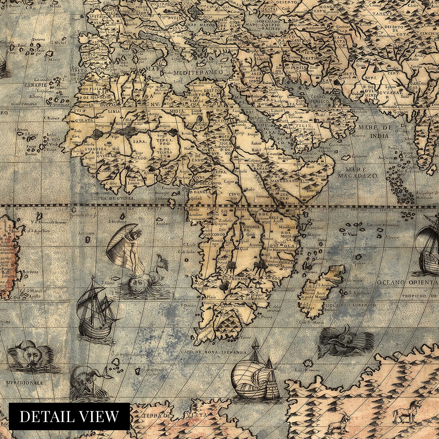 Amazon.com: HISTORIX Vintage 1565 World Map Poster - 18x24 Inch