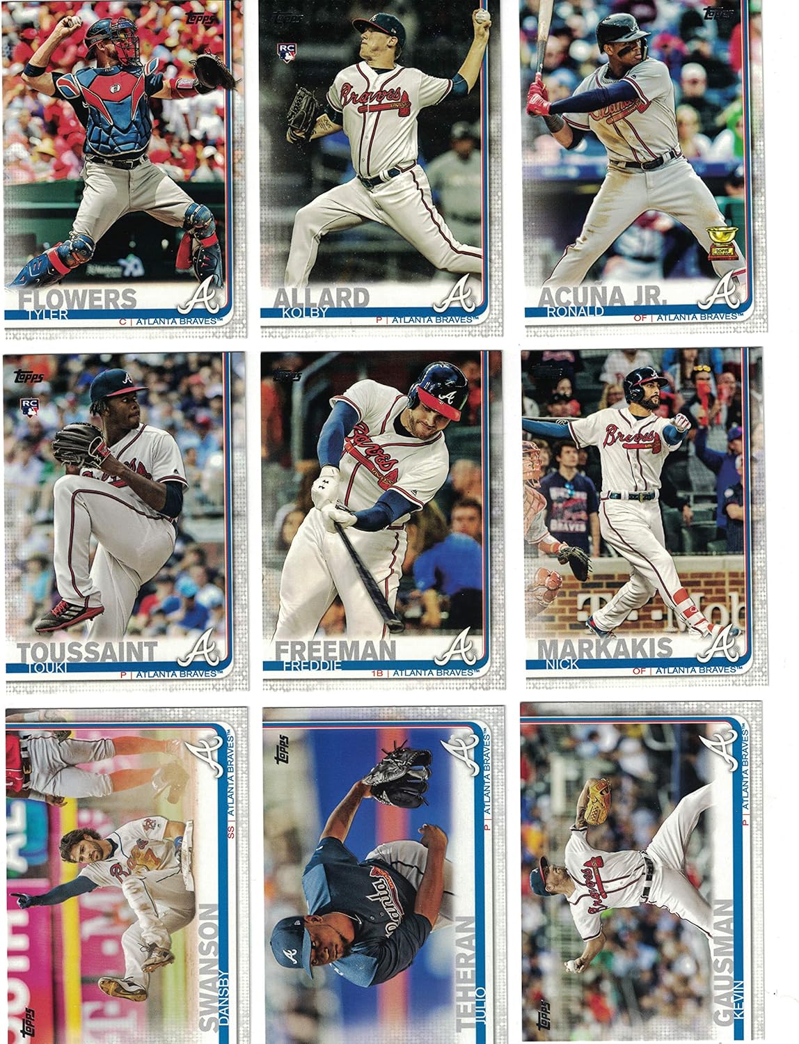 Atlanta Braves/Complete 2020 Topps (Series 1 and 2) Baseball Team Set! (27 Cards) PLUS 2019, 2018 and 2017 Topps Braves Team Sets Series 1&2!