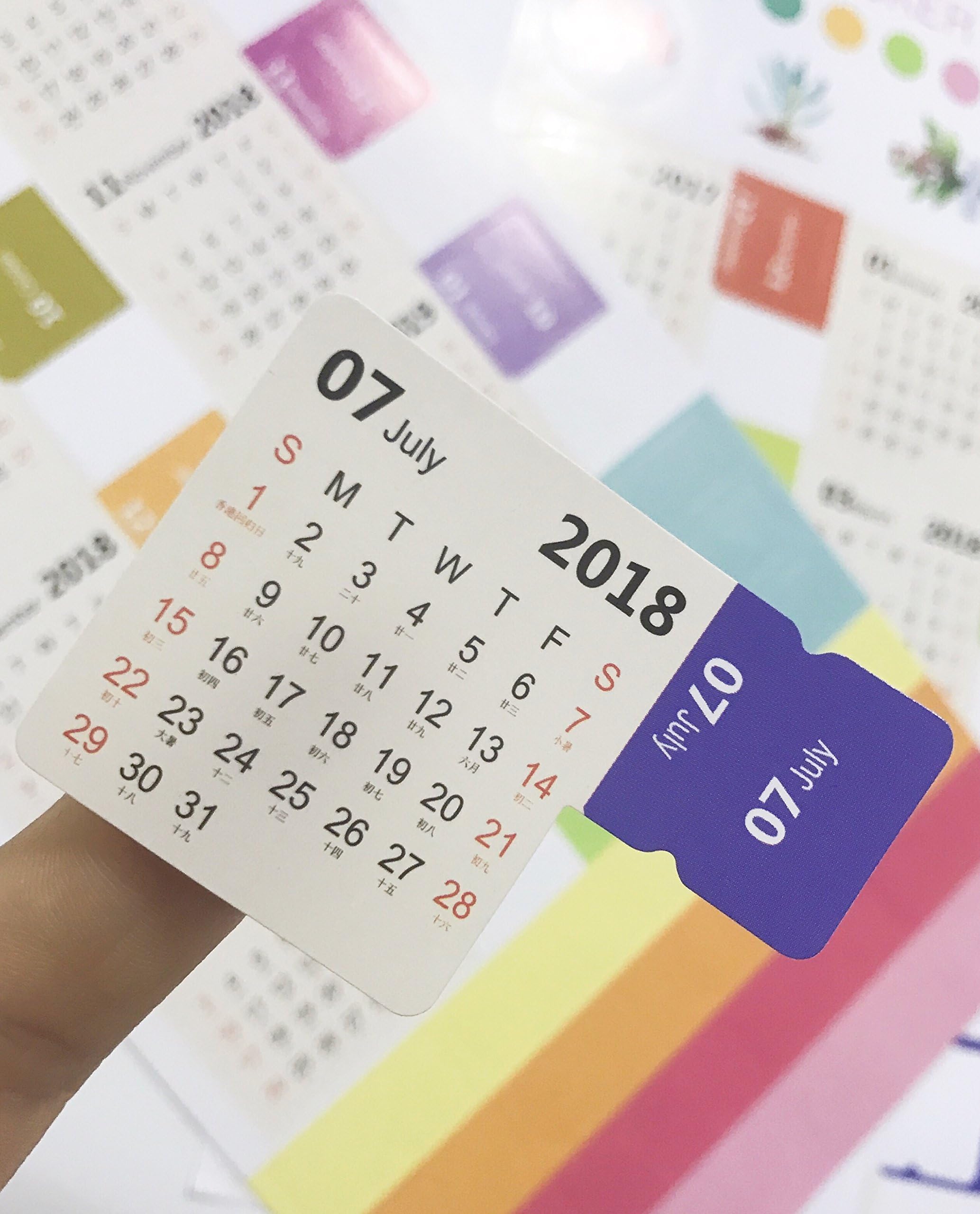 VEPPO 5pack(10 Sheets) 2018 Calendar Index Tab Stickers Keep Updating Dates/Monthly Weekly Selft Adhesive Notebook Page Label Marker/Sticky Page Divider (White Base, Colorful Stickers)